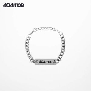 404MOB hip-hop tide bracelet engraved smiley face hiphop couple chain jewelry